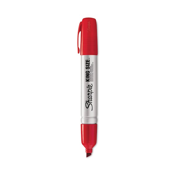 Sharpie King Size Permanent Marker, Broad Chisel Tip, Red, PK12 15002 - main